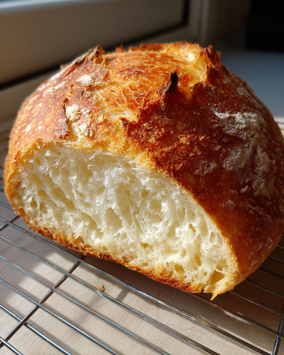 A freshly baked loaf of Italian bread, sliced open to show the airy, white crumb and golden, crusty exterior.