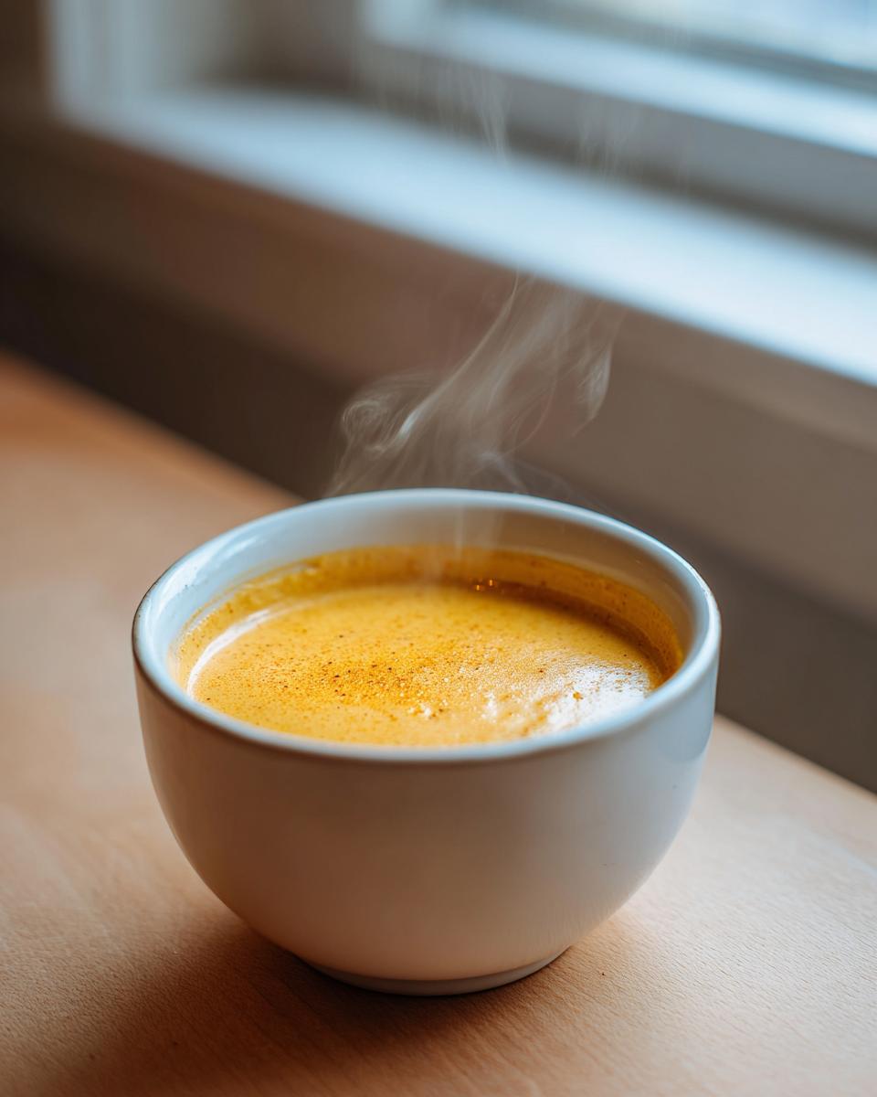 Close-up of hot, steaming beer cheese dip in a white bowl, set against a bright window background.